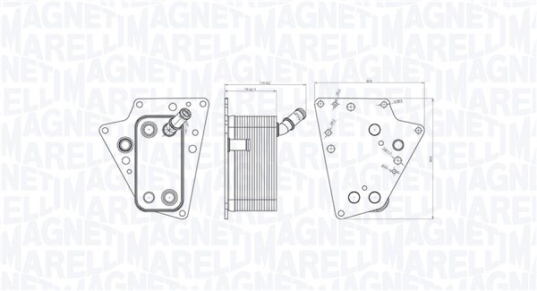 Oil Cooler, engine oil - 350300001500 MAGNETI MARELLI