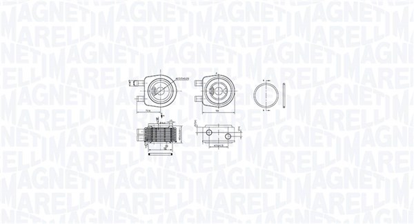 Oil Cooler, engine oil - 350300001900 MAGNETI MARELLI