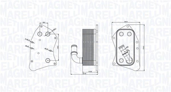 Oil Cooler, engine oil - 350300002300 MAGNETI MARELLI