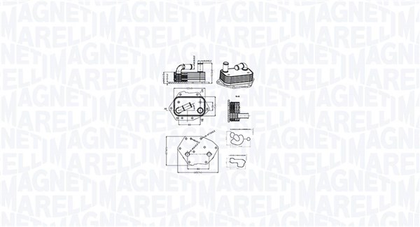 Oil Cooler, engine oil - 350300002600 MAGNETI MARELLI