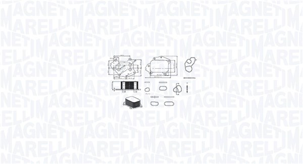 Oil Cooler, engine oil - 350300002700 MAGNETI MARELLI