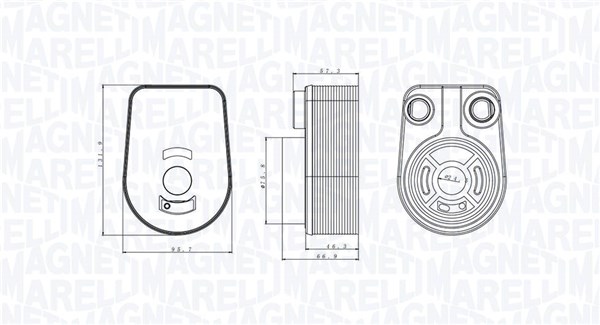 Oil Cooler, engine oil - 350300002800 MAGNETI MARELLI