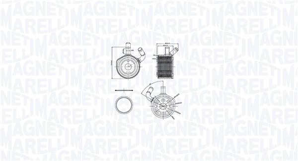 Oil Cooler, engine oil - 350300002900 MAGNETI MARELLI