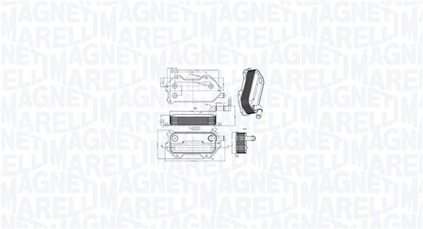 Oil Cooler, engine oil - 350300003000 MAGNETI MARELLI