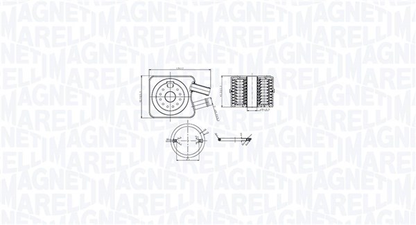 Oil Cooler, engine oil - 350300003200 MAGNETI MARELLI