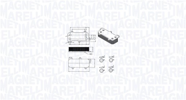 Oil Cooler, engine oil - 350300003700 MAGNETI MARELLI