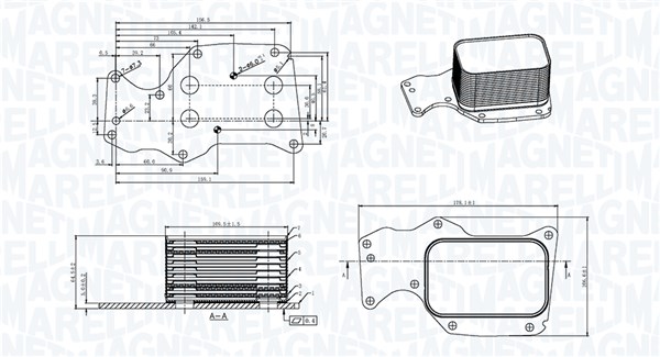 Radiatore olio, Olio motore - 350300004400 MAGNETI MARELLI
