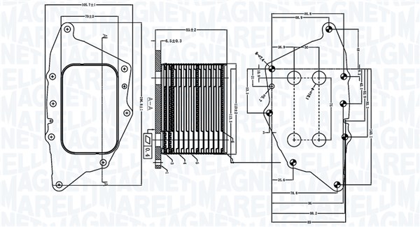 Radiatore olio, Olio motore - 350300005000 MAGNETI MARELLI