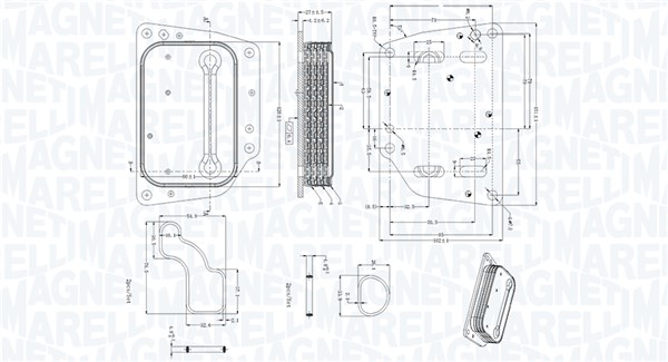 Oil Cooler, engine oil - 350300005400 MAGNETI MARELLI