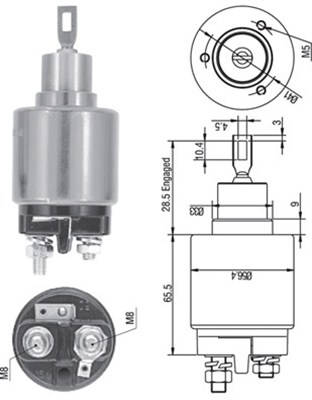 Solenoid Switch, starter - 940113050128 MAGNETI MARELLI