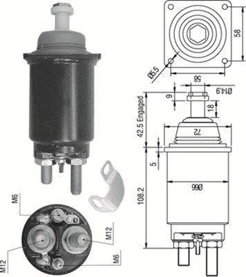 Solenoid Switch, starter - 940113050313 MAGNETI MARELLI