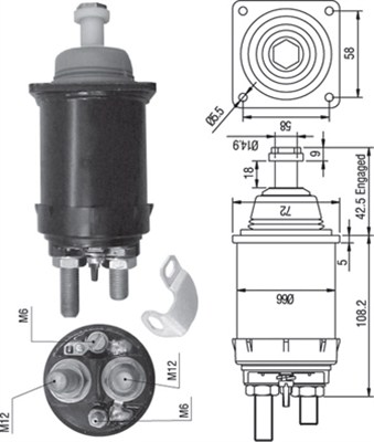 Solenoid Switch, starter - 940113050314 MAGNETI MARELLI