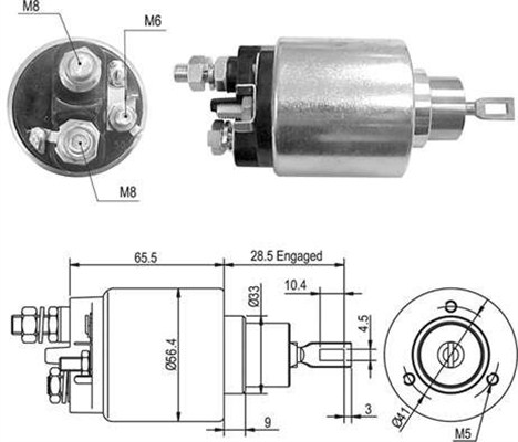 Solenoid Switch, starter - 940113050365 MAGNETI MARELLI