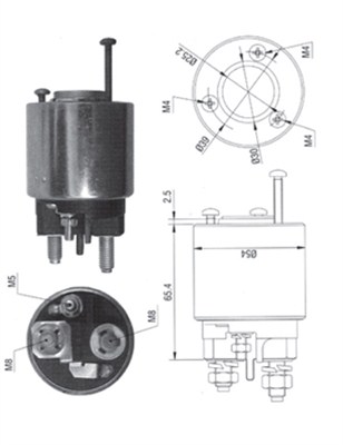 Solenoid Switch, starter - 940113050373 MAGNETI MARELLI