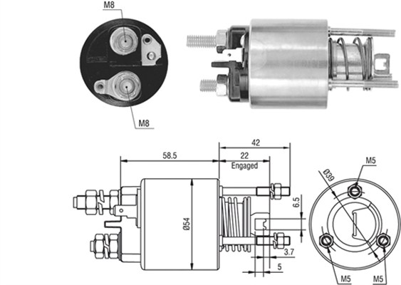 Solenoid Switch, starter - 940113050384 MAGNETI MARELLI