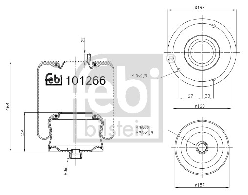 Bellow, air suspension - 101266 FEBI BILSTEIN