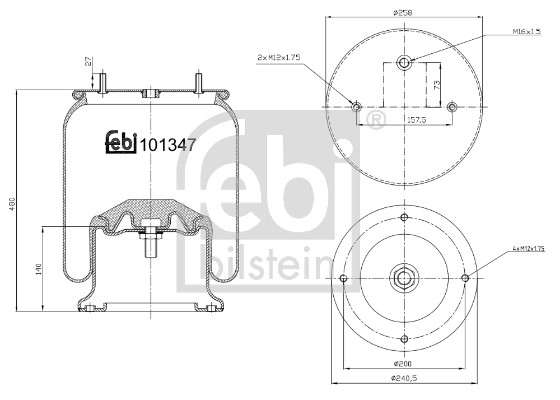 Bellow, air suspension - 101347 FEBI BILSTEIN