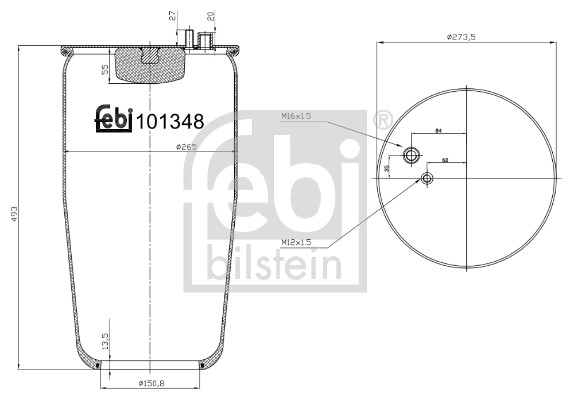 dėklas, pneumatinė pakaba - 101348 FEBI BILSTEIN