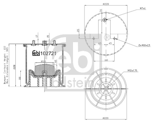 Soffietto, Sospensione pneumatica - 102721 FEBI BILSTEIN