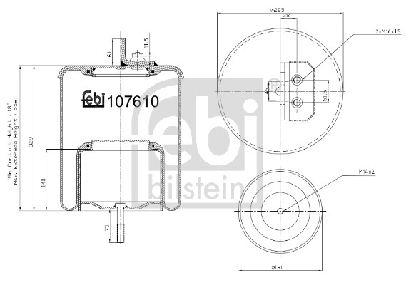 Bellow, air suspension - 107610 FEBI BILSTEIN