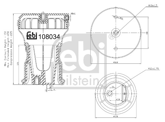 Bellow, air suspension - 108034 FEBI BILSTEIN