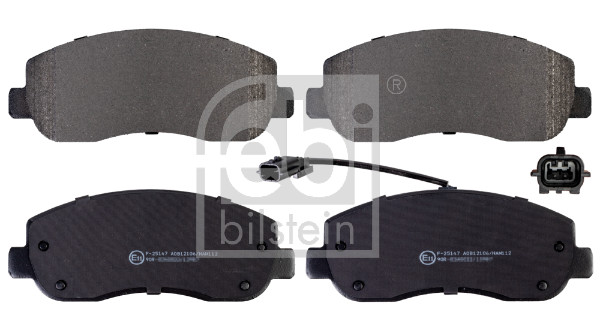 stabdžių trinkelių rinkinys, diskinis stabdys - 16845 FEBI BILSTEIN