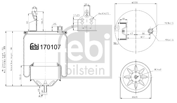 Soffietto, Sospensione pneumatica - 170107 FEBI BILSTEIN