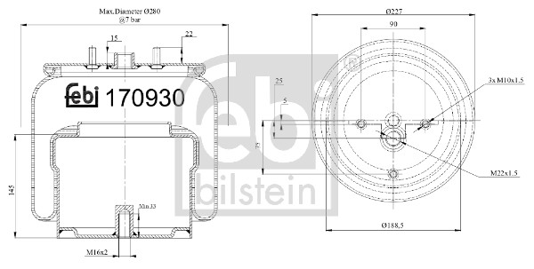 Bellow, air suspension - 170930 FEBI BILSTEIN