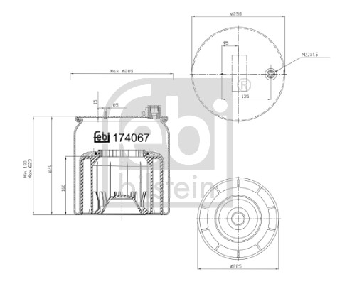 Bellow, air suspension - 174067 FEBI BILSTEIN