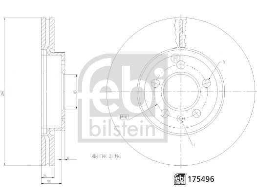 Тормозной диск - 175496 FEBI BILSTEIN