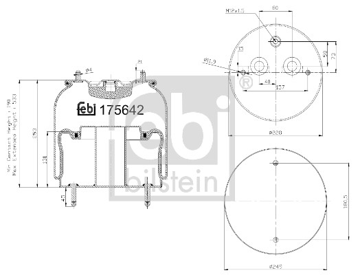 Soffietto, Sospensione pneumatica - 175642 FEBI BILSTEIN