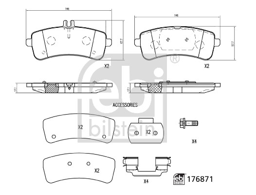 Brake Pad Set, disc brake - 176871 FEBI BILSTEIN
