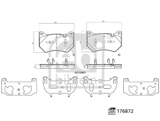 Brake Pad Set, disc brake - 176872 FEBI BILSTEIN