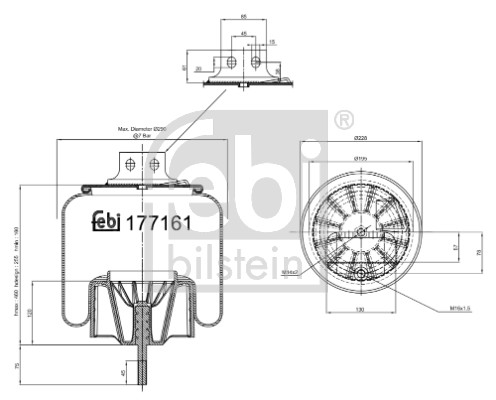 Soffietto, Sospensione pneumatica - 177161 FEBI BILSTEIN