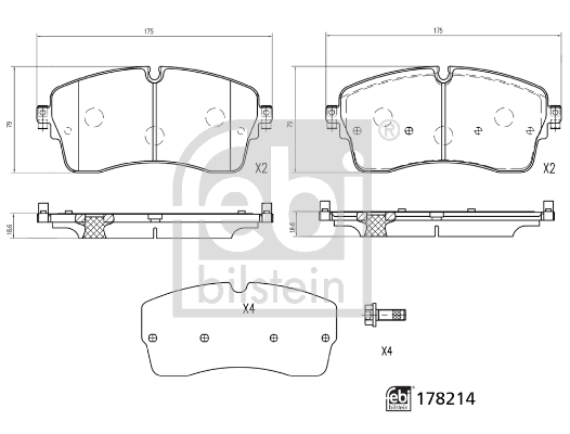 Brake Pad Set, disc brake - 178214 FEBI BILSTEIN