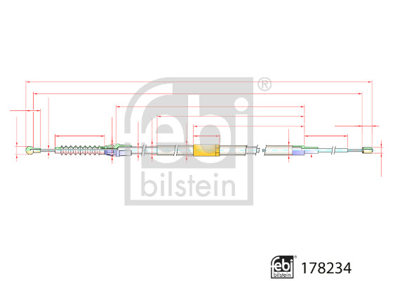 Cavo comando, Freno stazionamento - 178234 FEBI BILSTEIN