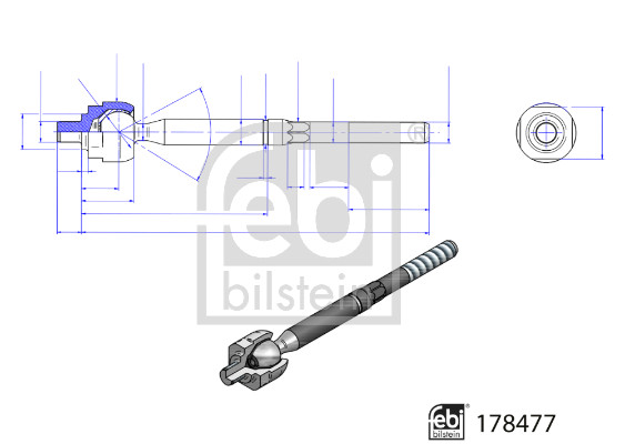 Осевой шарнир, рулевая тяга - 178477 FEBI BILSTEIN