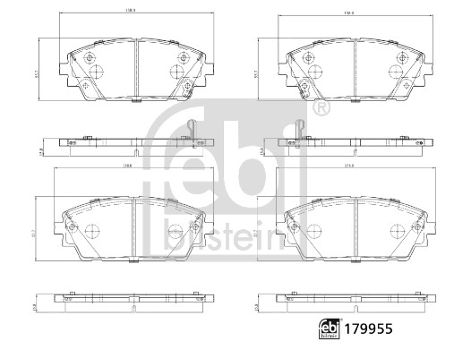 Kit pastiglie freno, Freno a disco - 179955 FEBI BILSTEIN