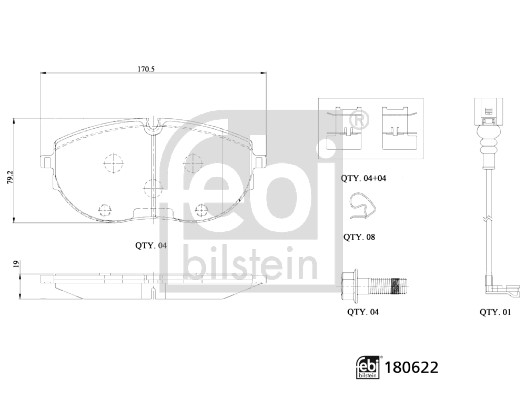 Brake Pad Set, disc brake - 180622 FEBI BILSTEIN
