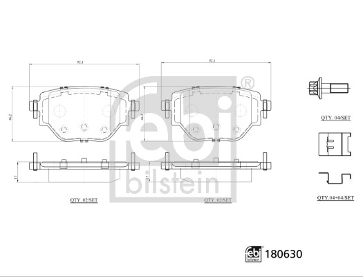 Brake Pad Set, disc brake - 180630 FEBI BILSTEIN