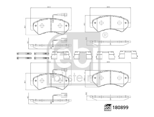 Brake Pad Set, disc brake - 180899 FEBI BILSTEIN