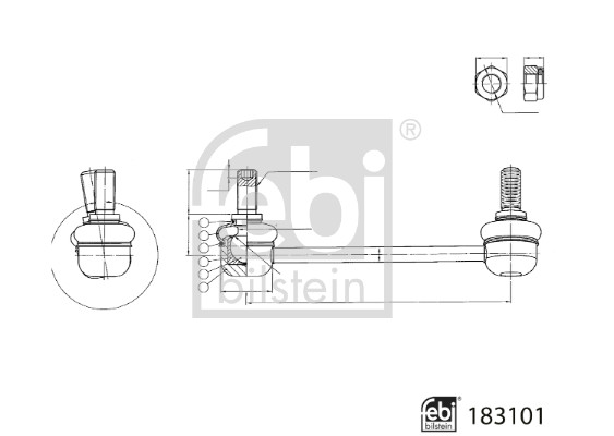 Rod/Strut, stabiliser - 183101 FEBI BILSTEIN