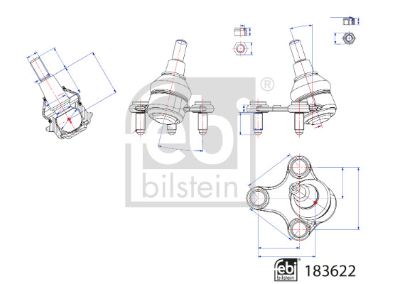 Giunto di supporto / guida - 183622 FEBI BILSTEIN