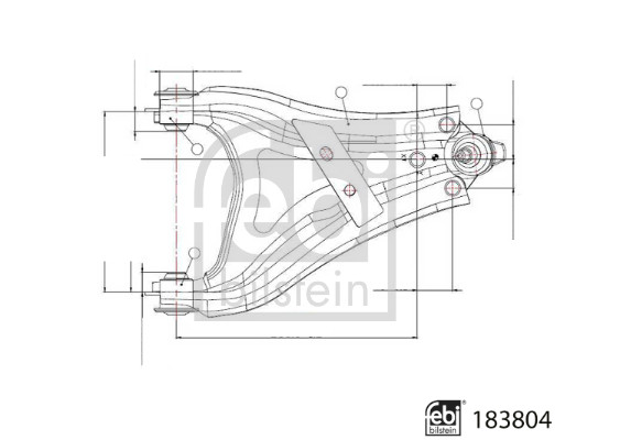 Braccio oscillante, Sospensione ruota - 183804 FEBI BILSTEIN