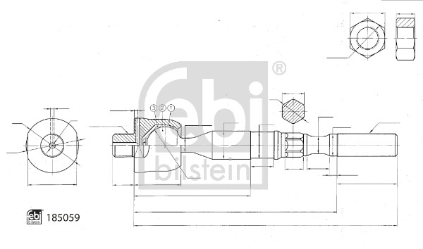 Giunto assiale, Asta trasversale - 185059 FEBI BILSTEIN