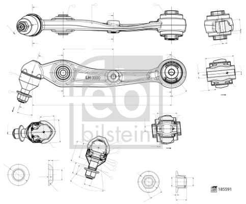Braccio oscillante, Sospensione ruota - 185591 FEBI BILSTEIN
