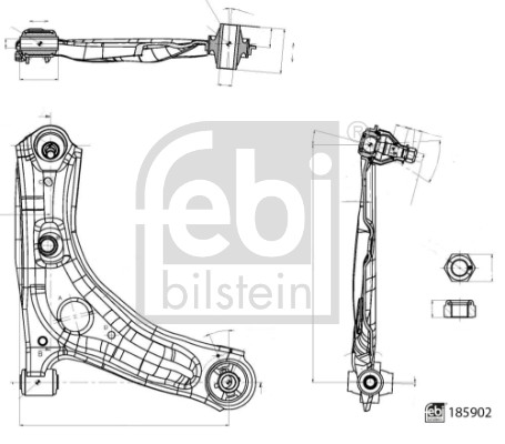 Braccio oscillante, Sospensione ruota - 185902 FEBI BILSTEIN