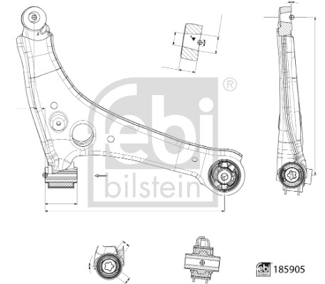 Braccio oscillante, Sospensione ruota - 185905 FEBI BILSTEIN