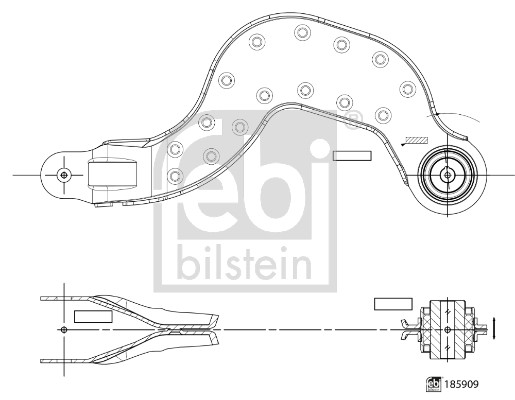 Braccio oscillante, Sospensione ruota - 185909 FEBI BILSTEIN
