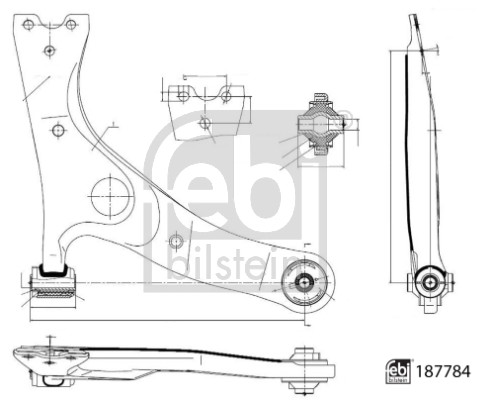 Braccio oscillante, Sospensione ruota - 187784 FEBI BILSTEIN
